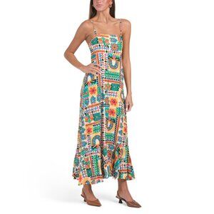 PAPERHEART Multi Tropical Print Tie Back Dress